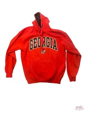 Vintage Georgia Bulldogs Hoodie Red UGA Mascot Sweatshirt AS Sports Gameday